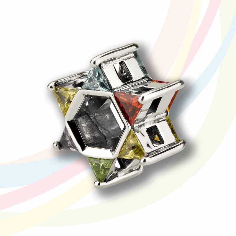 Marina Bead Charm Star of David mix of stones