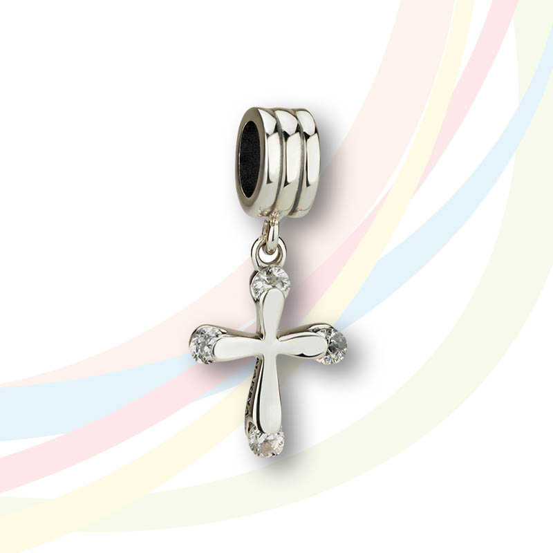 Marina Hanging Bead Cross with Jewels