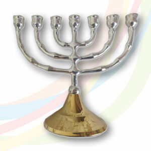 Menorah - Jerusalem, silver arms with gold base